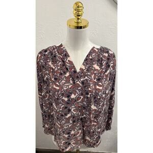 Anthropologie Duet Westbury Silk Peasant Blouse Size Medium